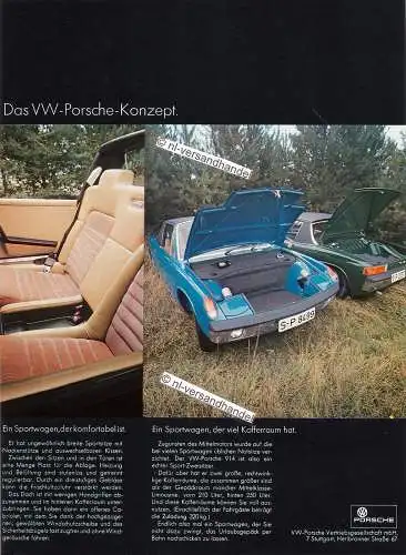 VW-Porsche-914-1969-Reklame-Werbung-genuine Advertising - nl-Versandhandel 