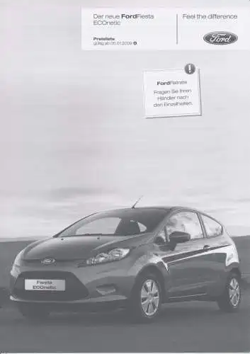 Ford - Fiesta - ECOnetic  - Preisliste - 12/08 - Deutsch - nl-Versandhandel