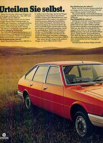 Chrysler-Simca-1308-1975-Reklame-Werbung-genuineAdvertising-nl-Versandhandel