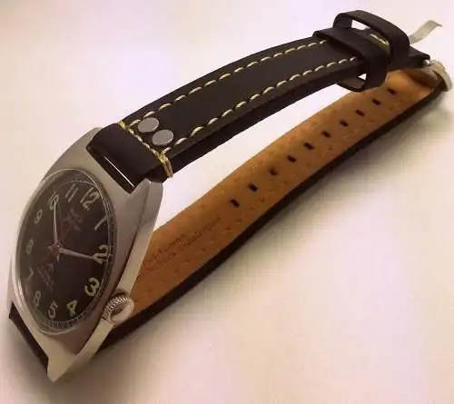 UHRENARMBAND ECHTLEDER IM VINTAGE LOOK FÜR FLIEGERUHREN 18mm-20mm-22mm-24mm