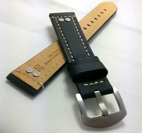 UHRENARMBAND ECHTLEDER IM VINTAGE LOOK FÜR FLIEGERUHREN 18mm-20mm-22mm-24mm