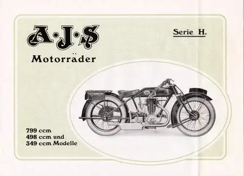 AJS - Serie H. - Motorräder  -  Prospekt - 1927 -  Deutsch - nl-Versandhandel