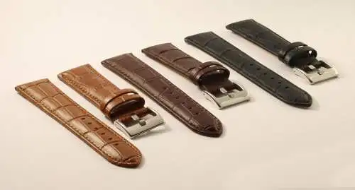 Echt Leder Uhrenarmband-Kroko-22mm-Croco-Grain-Genuine Leather 