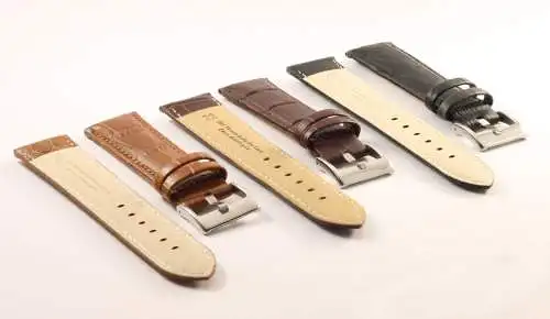 Echt Leder Uhrenarmband-Kroko-22mm-Croco-Grain-Genuine Leather 