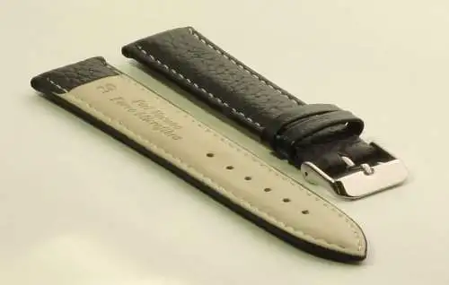 Büffel-Leder-Uhrenarmband-20-22-Schwarz-banda correa Buffalo-20-22-negro