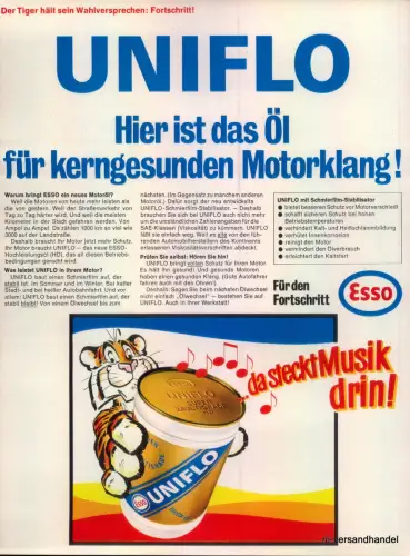 ESSO-MOTORKLANG-1968-Reklame-Werbung-genuine Advert-La publicité-nl-Versand