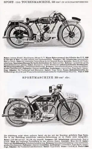 MT - Motorrad - Gesamtprogramm - Prospekt   - 1927 - Deutsch  - nl-Versandhandel