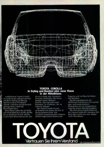 TOYOTA-COROLLA-5-1981-Reklame-Werbung-genuine Ad-La publicité-nl-Versandhandel 