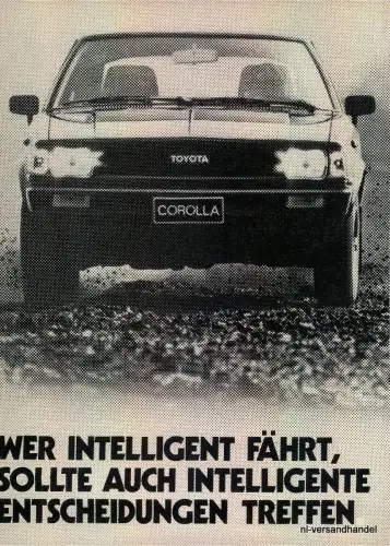 TOYOTA-COROLLA-3-1981-Reklame-Werbung-genuine Ad-La publicité-nl-Versandhandel 