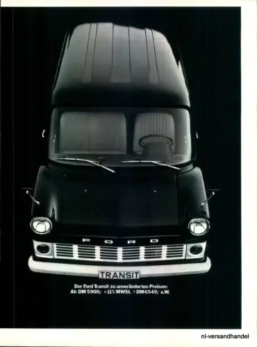 FORD-TRANSIT-46ART-´68-Reklame-Werbung-genuine Ad-La publicité-nl-Versandhandel 