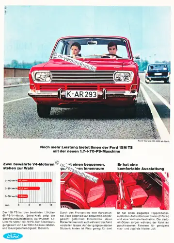 Ford-15M-TS-1967-Reklame-Werbung-genuine Advertising - nl-Versandhandel 