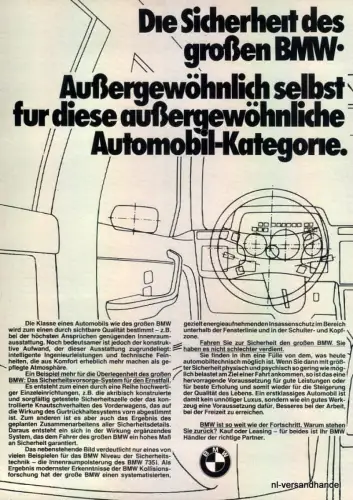 BMW-732i-1981-Reklame-Werbung-genuine Ad-La publicité-nl-Versandhandel