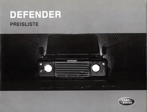Land Rover Defender Preisliste 2006
