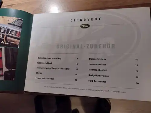 Zubehörkatalog Land Rover Discovery Prospekt 