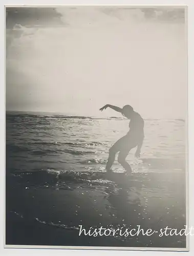 Tanz im Meer - Ausdruckstanz - künstlerisches Foto - junge Frau  - Amrum- Tolles Altes Foto 1929 1920er