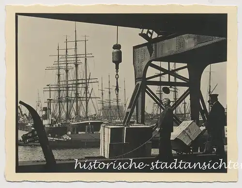 Hamburg - Hafen - Segelschiffe Dampfer Fracht - Altes Foto 1930er