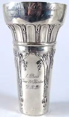 Alter Jugendstil Pokal in Silber Bahnrennen 9.6.1912