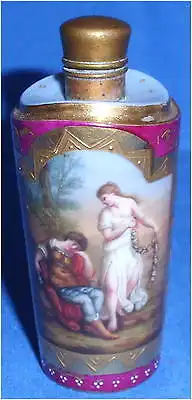 Toller antiker Parfümflakon aus Porzellan 19. Jhd. Rinaldo Wien?? (da3482)