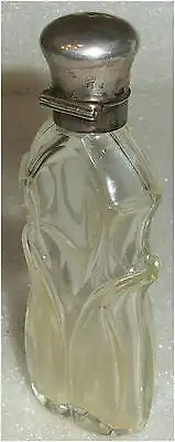 Feiner englischer Parfümflakon Biedermeier Silberverschluß mit Wappen  (da3338)