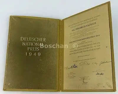 Nationalpreis im Goethe Jahr 1949 mit Ausweis 750 er Gold von 1949 Band I 25b