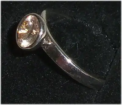 Ring aus 925er Silber mit Champagner-Kristall,  Gr. 54, Ø 17,2 mm  (da3697)