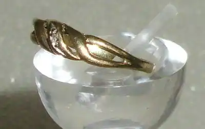 Ring aus 333er Gold mit Diamant 0,02 ct., Gr. 52 Ø 16,6 mm (da3912)