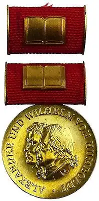DDR Humboldt Medaille in Gold von 2. Variante 1975-1990 verliehen (AH268b)
