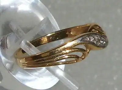 Ring aus 333er Gold mit Diamant 0,01 ct., Gr. 53 Ø 16,9 mm (da3911)