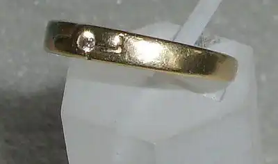 Ring aus 585er Gold mit kleinem Diamant, Gr. 53 Ø 16,9 mm (da4135)