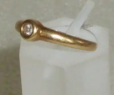 Ring aus 585er Gold mit Jade und 6 Diamanten, Gr. 60/Ø 19,1 mm  (da4156)