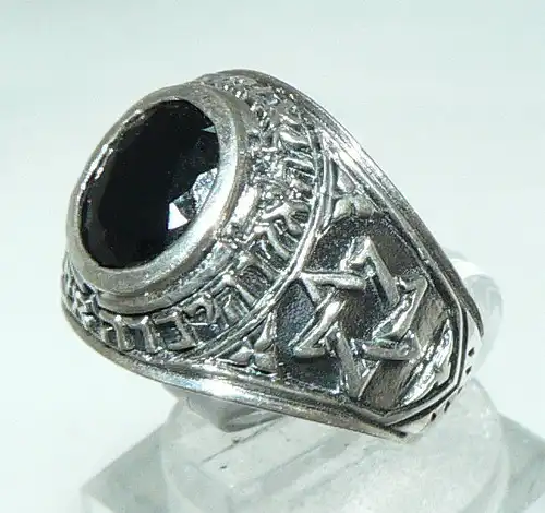 Ring aus 925 Silber mit Onyx, Gr. 53/Ø 16,9 mm  (da4301)