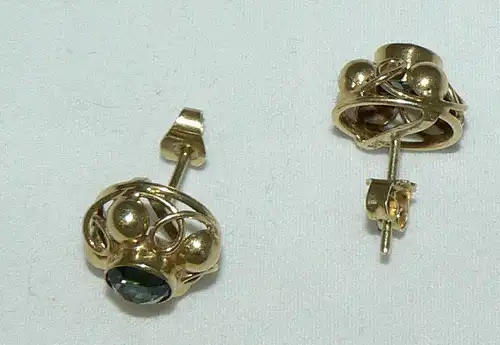 Ohrringe/Stecker aus 585er Gold mit Smaragd    (da4414)