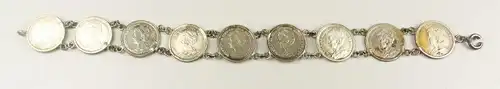 Armband aus 10 Cent Stücken von 1917 Niederlande Silber Grabenarbeit (da4627)