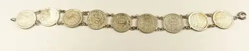 Armband aus 10 Cent Stücken von 1917 Niederlande Silber Grabenarbeit (da4627)