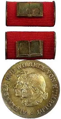 DDR Humboldt Medaille in Silber von 1. Variante 1975-1990 verliehen (AH269a)
