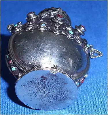 Toller antiker orientalischer Parfümflakon versilbert (da3481)