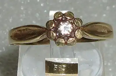 Toller Ring aus 585er Geldbgold, mit Diamant 0,05 ct., Gr. 63 Ø 19,9 mm (da2931)