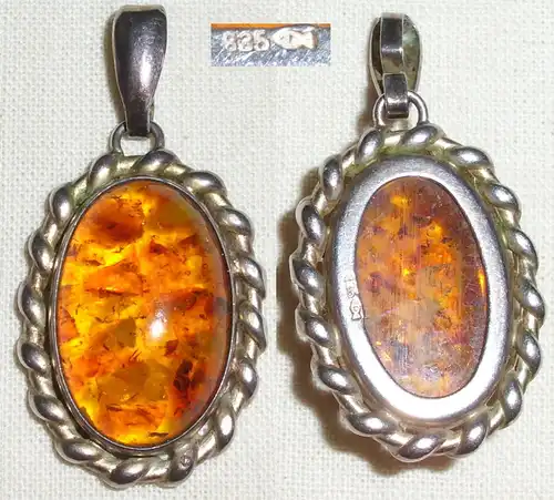 Anhänger mit Bernstein/Amber aus 835 Silber Firma Fischland