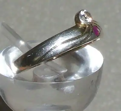 Ring aus 925er Silber mit Zirkonia und Rubin, Gr. 55 Ø 17,5 mm (da3925)