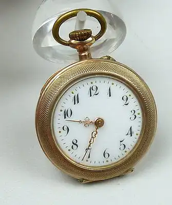 Gründerzeit-Taschenuhr Zylinderuhr Gold              (b8508)