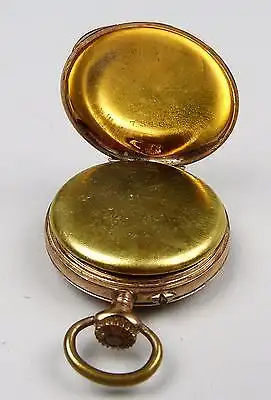 Gründerzeit-Taschenuhr Zylinderuhr Gold              (b8508)