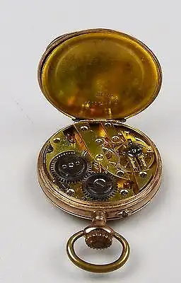 Gründerzeit-Taschenuhr Zylinderuhr Gold              (b8508)