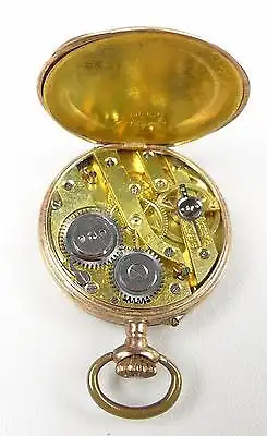 Gründerzeit-Taschenuhr Zylinderuhr Gold              (b8508)