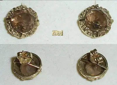 Ohrringe Stecker aus 585er Gold mit Rauchquarz  (da3588)