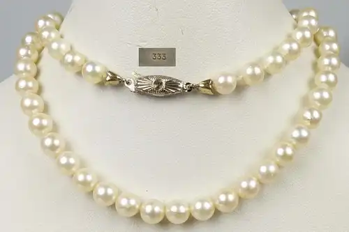 Zucht-Perlen-Kette mit Verschluß aus 333er Weißgold  (da4977)