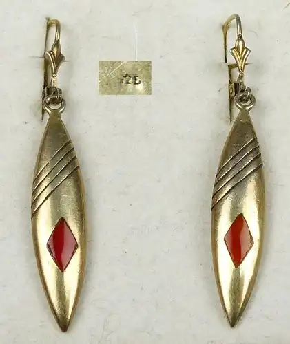 Ohrringe/Hänger aus 925er Silber vergoldet mit Achat   (da4940)