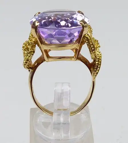 Designer-Ring aus 750 Gold mit großem Amethyst, Gr. 56/Ø 17,8 mm  (da5035)