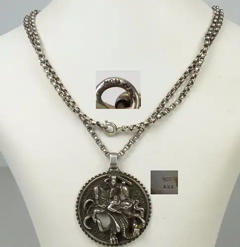 Kette und Anhänger Drachentöter aus 800er Silber   (da5013)