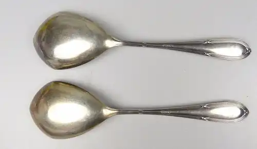 Zwei Salatlöffel/Vorlegelöffel aus 800er Silber Kreuzband  (da4980)