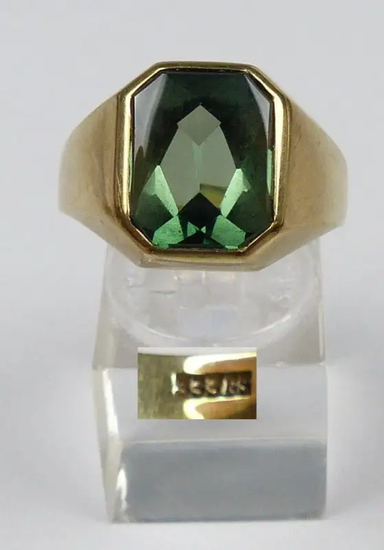 Herz-Ring aus 585er Gold mit roter Jade, Gr. 63/Ø 20 mm  (da5141) 0
